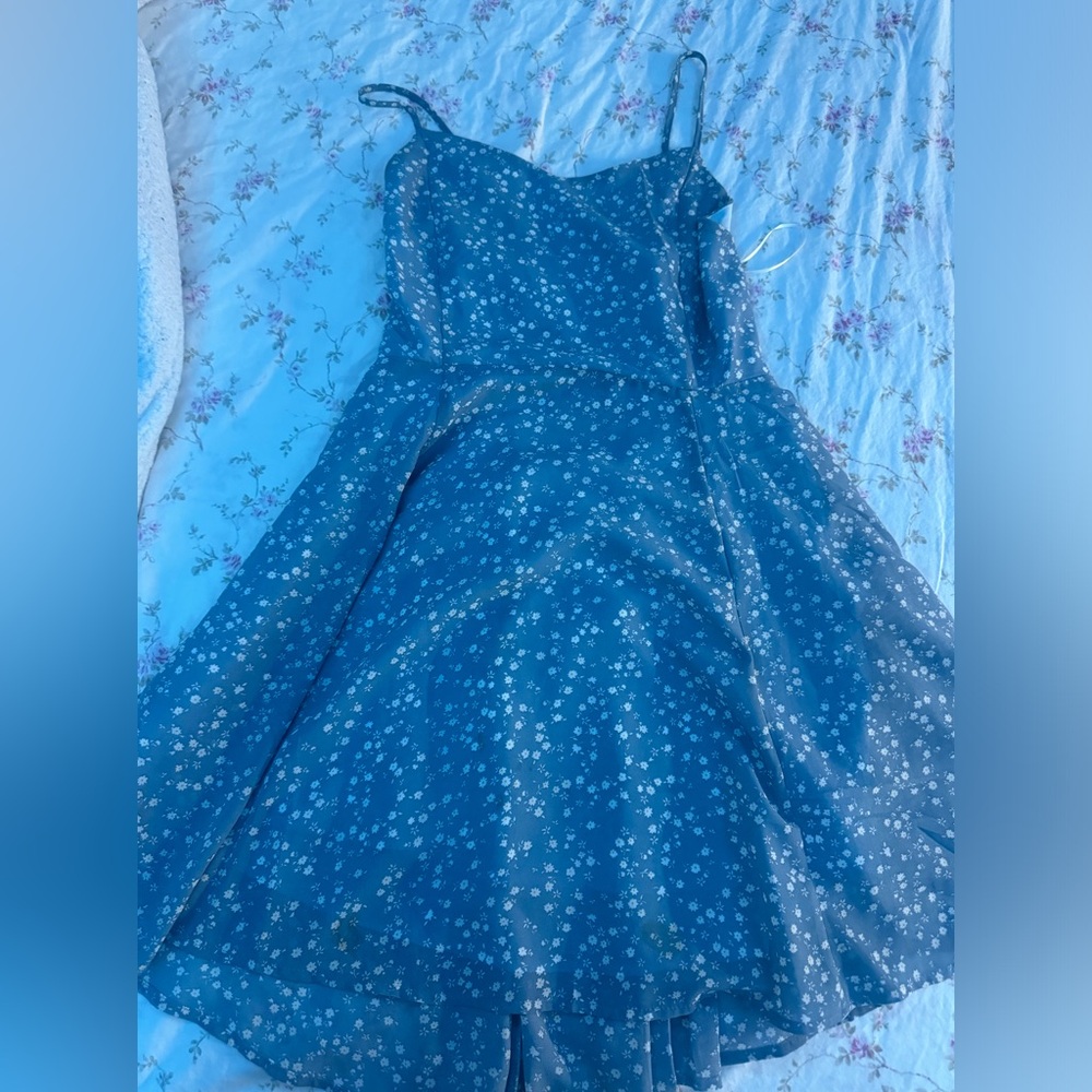 Blue floral dress